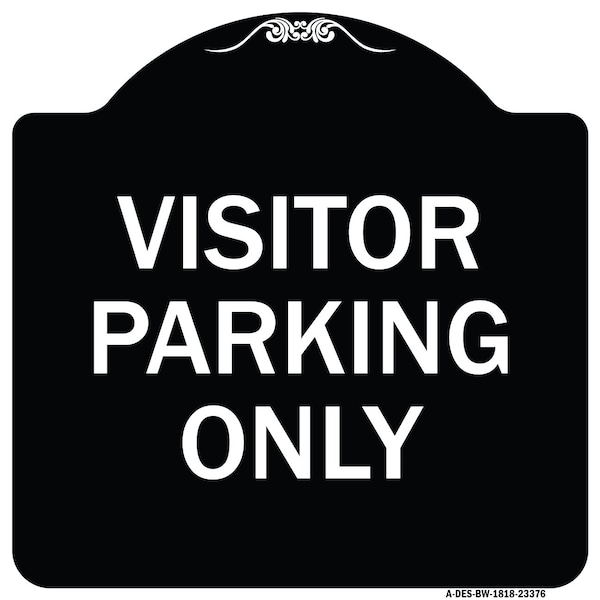 Parking Reserved Visitor Parking Heavy-Gauge Aluminum Architectural Sign, 18" x 18", BW-1818-23376